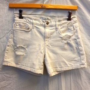 Joe's Jeans white distressed denim shorts, size 28